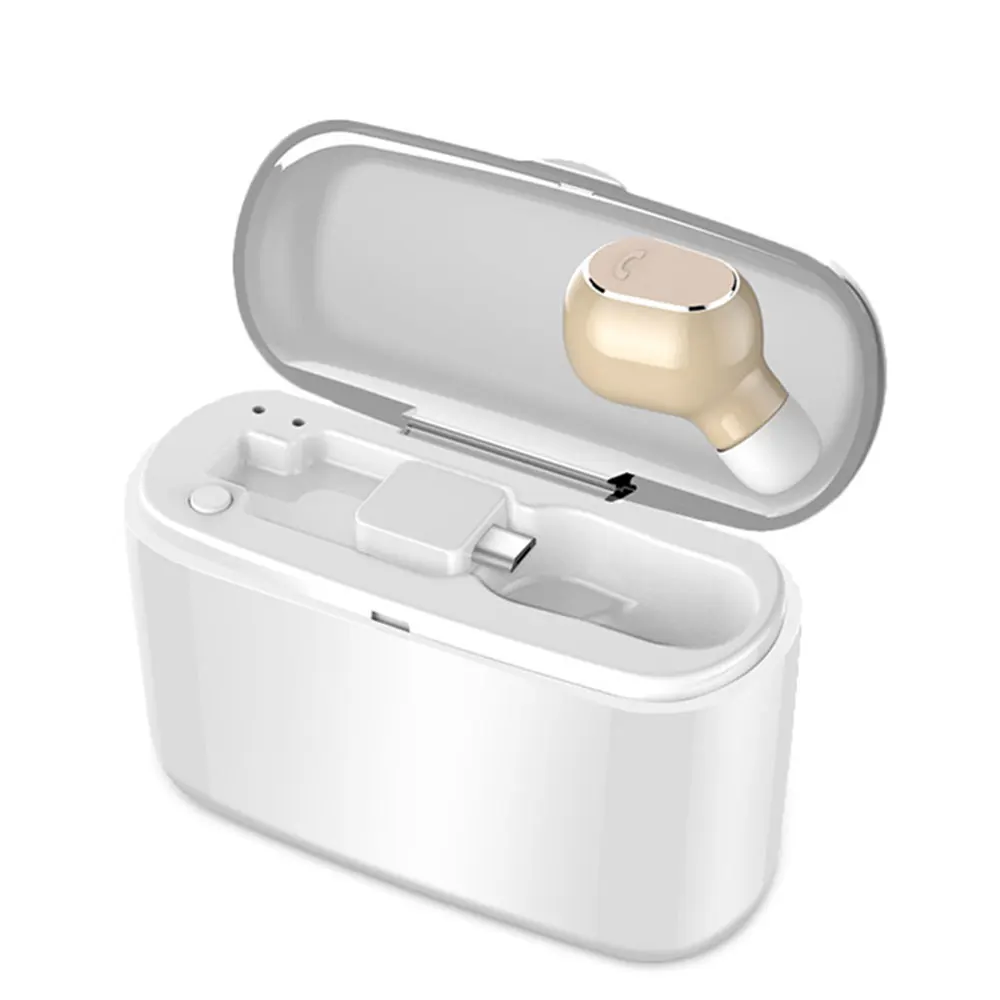 M8 мини беспроводные Bluetooth Наушники V4.1 бас стерео один Bluetooth Handsfree наушники Встроенный микрофон с зарядным устройством для телефона - Цвет: Gold