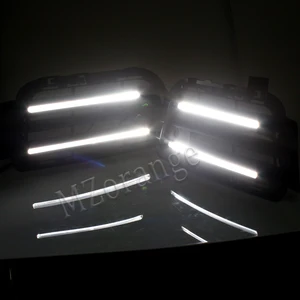 Image 5 - Для Touareg 2011 2014 светодиодный DRL Габаритные огни передние фары для Volkswagen Противотуманные фары противотуманная фара противотуманка