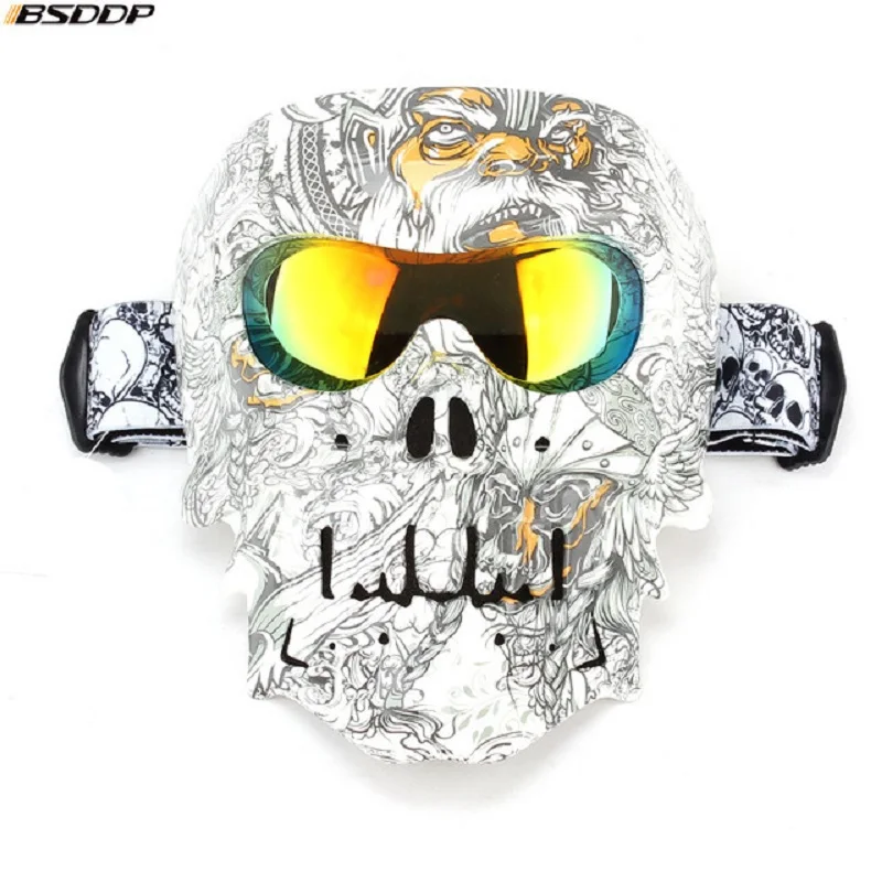 Очки для мотоциклетных шлемов маска байкера Винтаж Съемная модульная мотоцикла