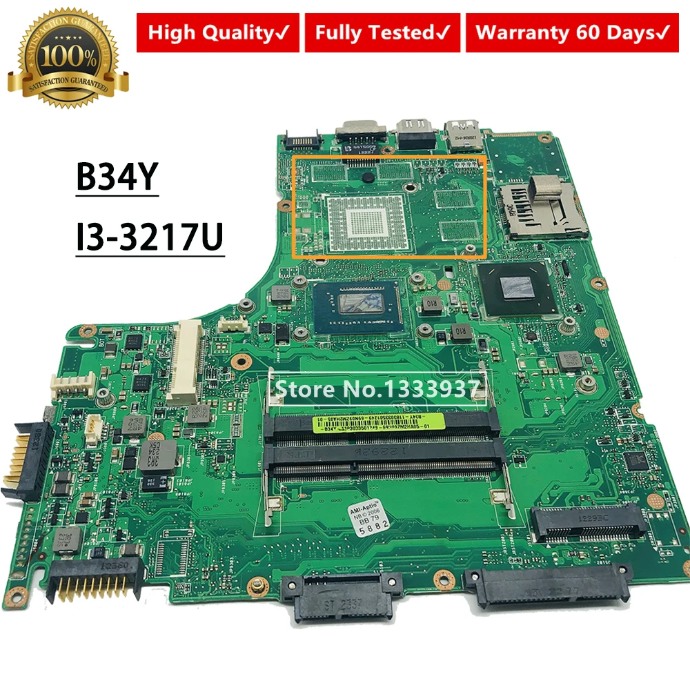 

Материнская плата для ноутбука ASUS B34Y REV.2.0 SR0N9 I3-3217U