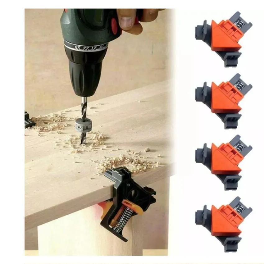 ASCENDAS 4 шт. деревообрабатывающий зажим под углом 90 градусов для быстрого