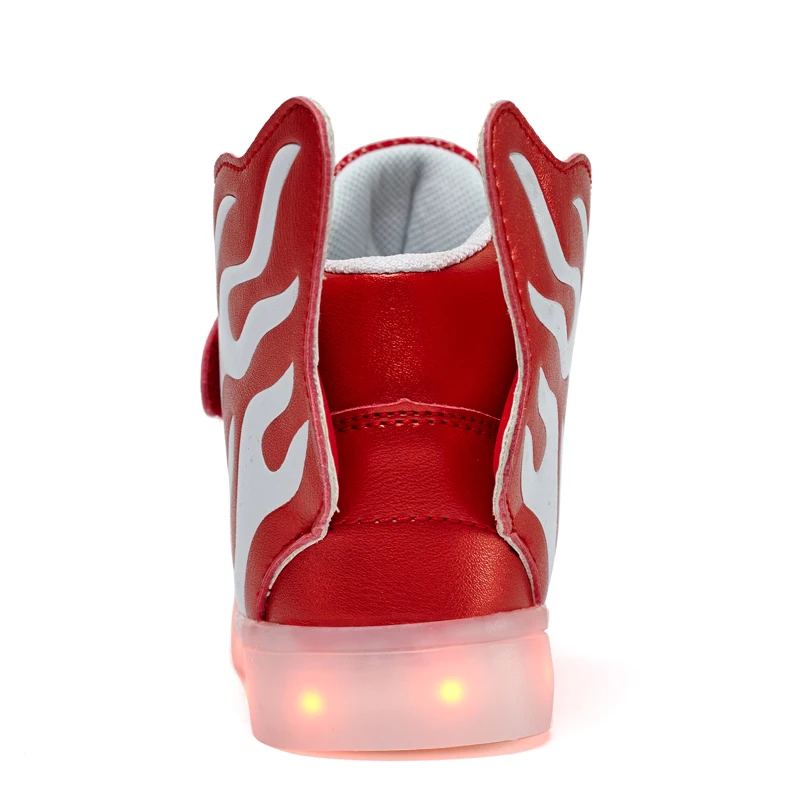 

New children's flame wings colorful luminous shoes, cool luminous shoes, children's board shoes, children's running shoes
