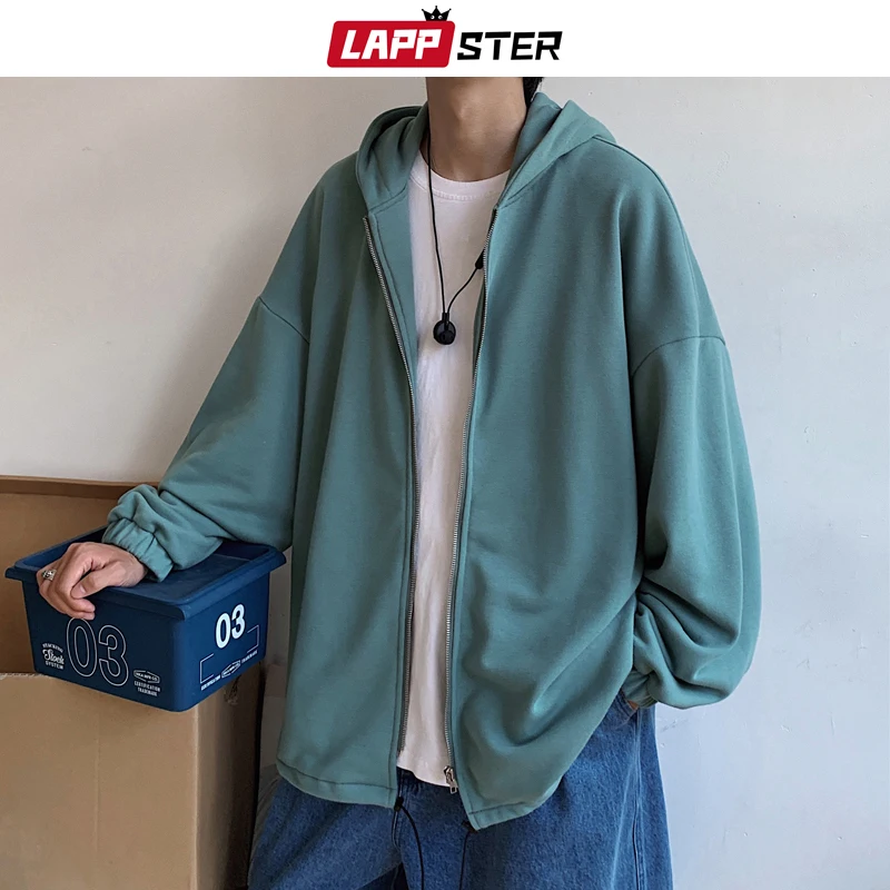 Бомбер LAPPSTER мужской оверсайз в стиле Харадзюку однотонная куртка уличная одежда