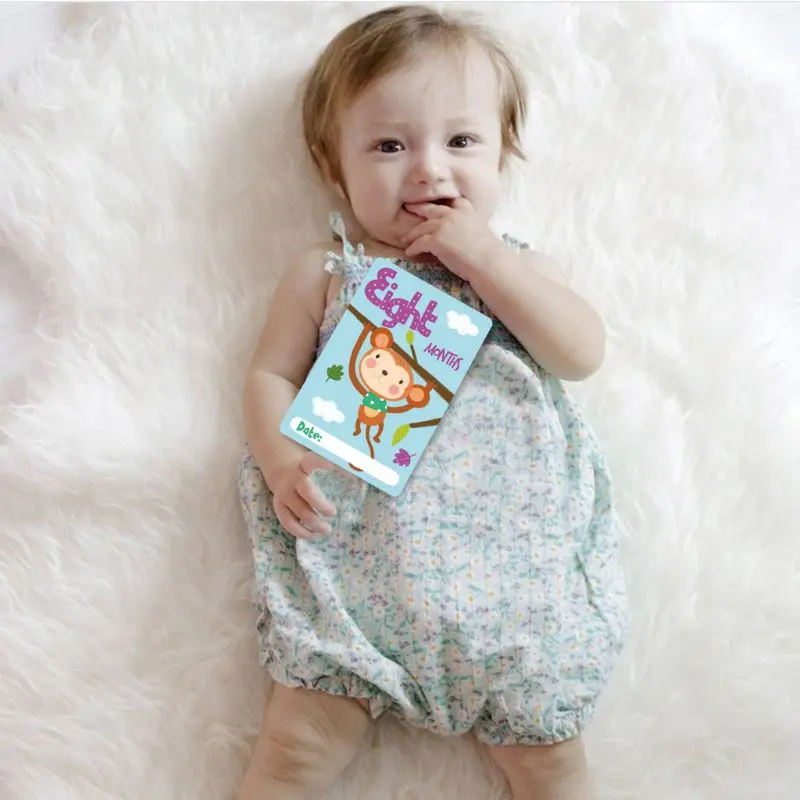 

12 Sheet Milestone Photo Sharing Cards Gift Set Baby Age Cards Newborn Photo Props