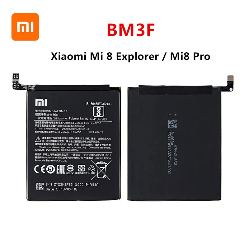 Оригинальный аккумулятор Xiao mi 100% BM3F 3000 мАч для Xiaomi 8 Mi Explorer / Mi8 Pro