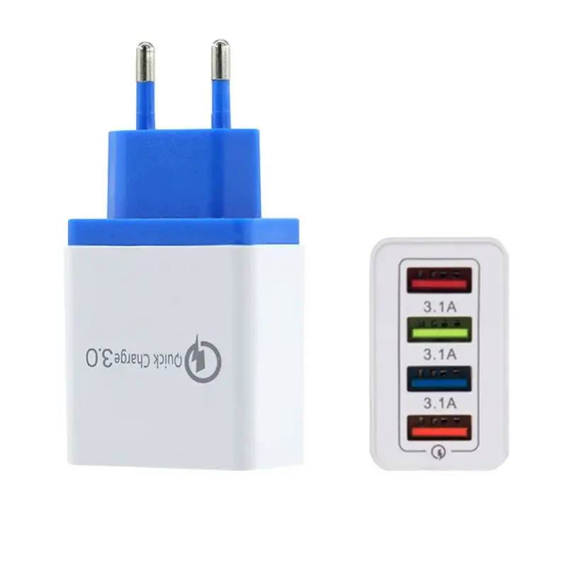 EU 4 порта QC 3 0 USB быстрое зарядное устройство настенное 3.5A адаптер питания быстрая