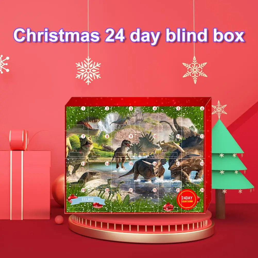Dropshipping 2021 Hot 24Pcs/Box Realistic Dinosaurs Advent Calendar Cartoon PVC Christmas Countdown Blind Box for Party | Дом и сад