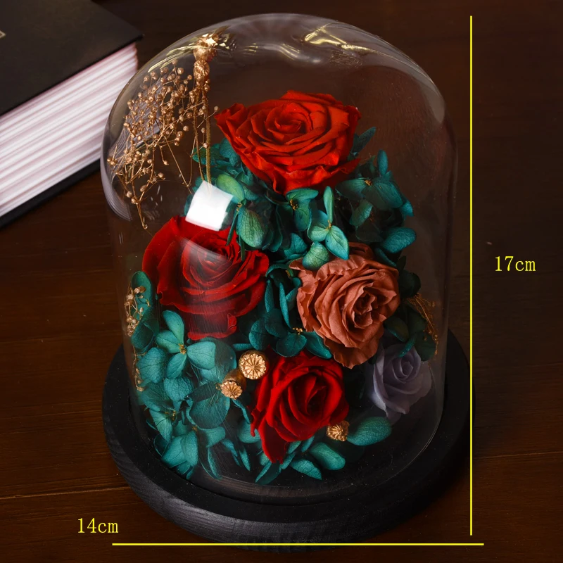 

Eternal Rose Eternal Flower Forever Dried Rose In Flask Led Rose Flower Light Glass Dome Night Light Birthday Valentine Gift