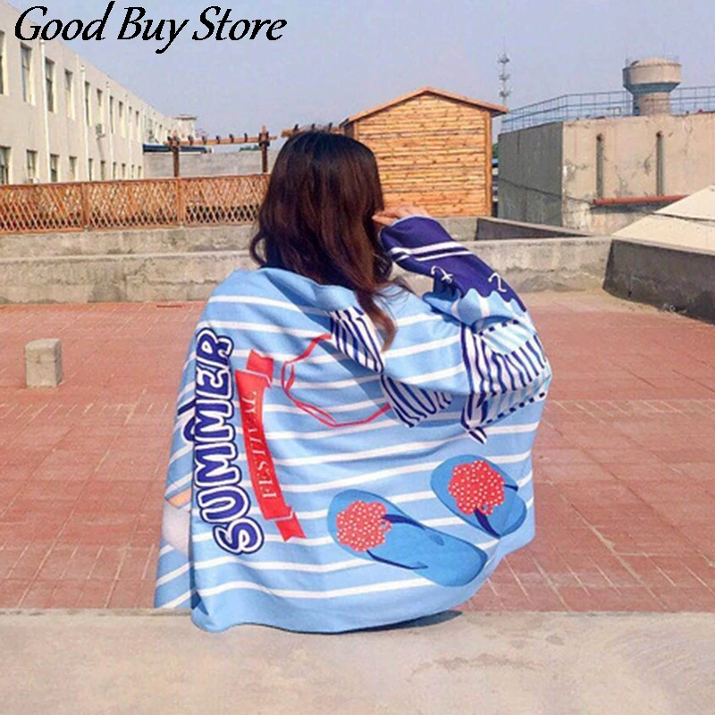 

Women Funny Beach Towel Girls Sunscreen Towels Swimming Changing Robe Quick Drying Bohemia Shawl Sun Bathing Scarf 3D Print