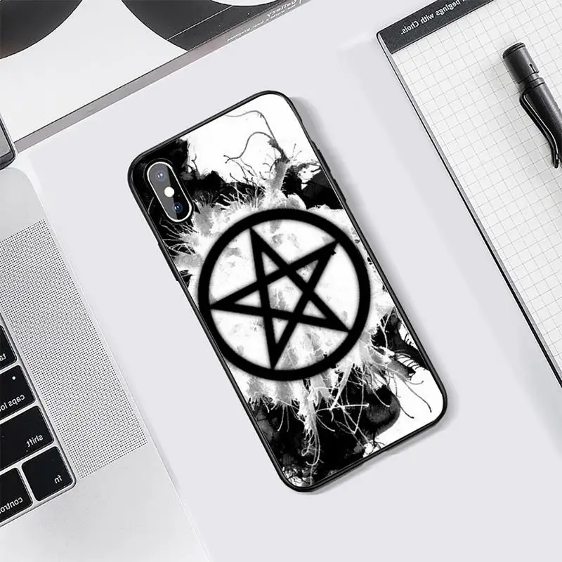 

Pentagram Demonic Satanic painting Phone Case Tempered glass For iphone 5C 6 6S 7 8 plus X XS XR 11 PRO MAX
