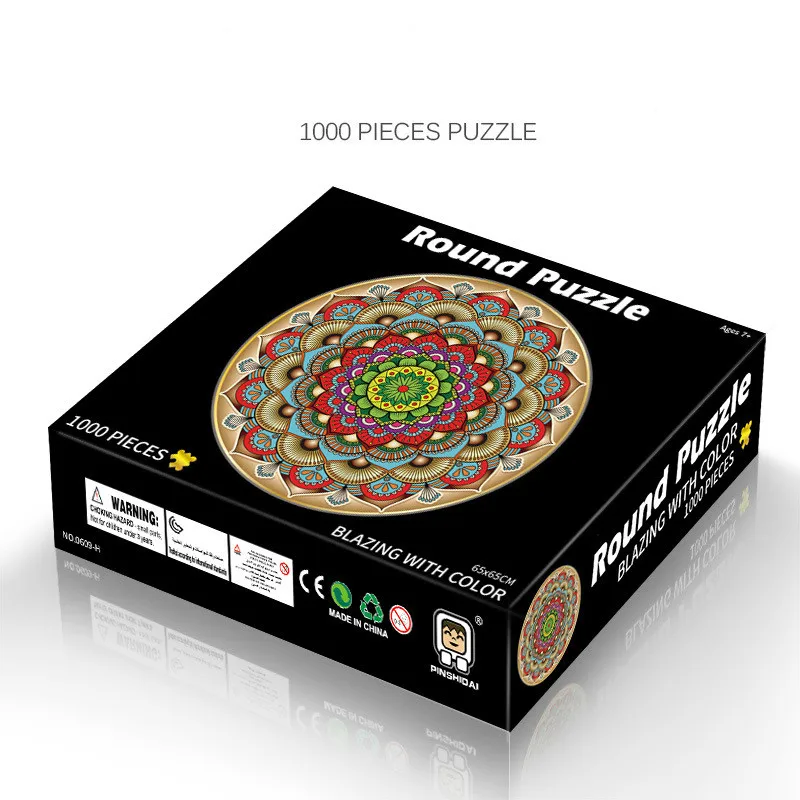 

1000 Pcs/set Colorful Round Jigsaw Paper Geometrical Photo Puzzle Adult Kids DIY Educational Toys Montessori Gifts