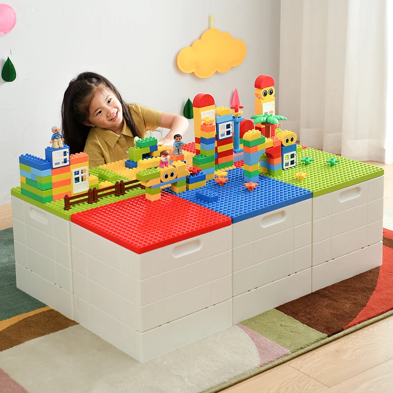 SHIMOYAMA-cajas de almacenamiento creativas plegables para ni&ntilde;os, bloques de construcci&oacute;n, placas Base, organizador, cubo de pl&aacute;stico, aperitivos, maquillaje, art&iacute;culos diversos-1