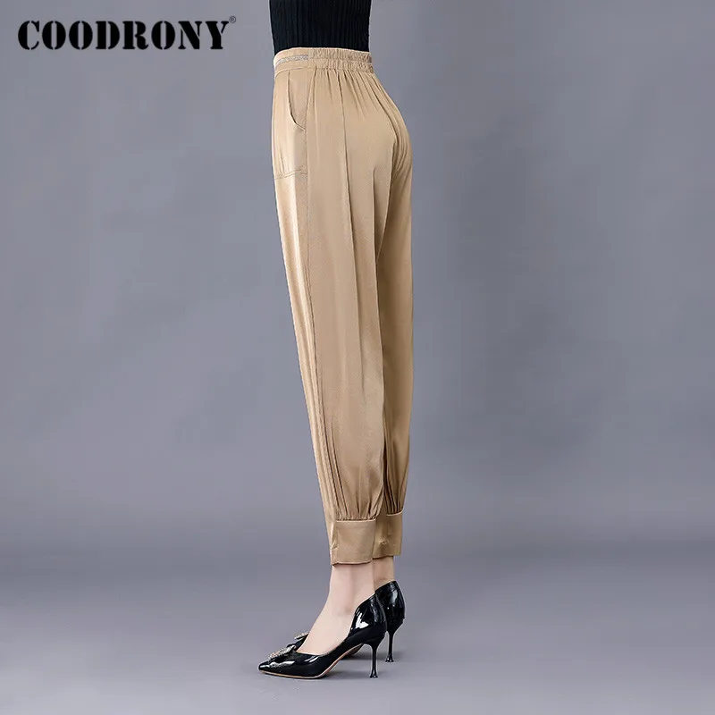 COODRONY Brand High Quality Business Casual Women's Soft Trousers Streetwear Fashion Urbane Female Silk Straight Pants W8005