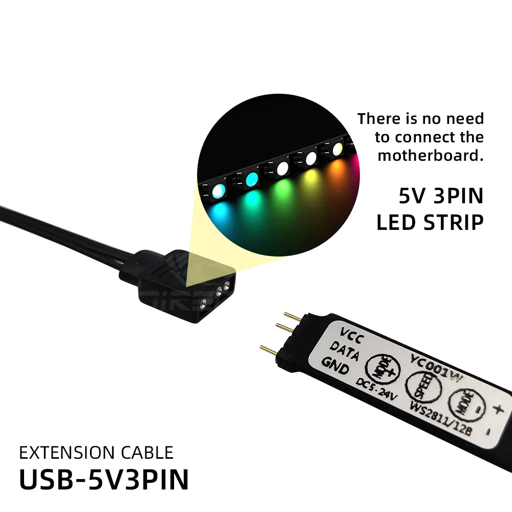 A-RGB 5V к USB адаптер питания 5V3PIN преобразователю расширитель материнской платы