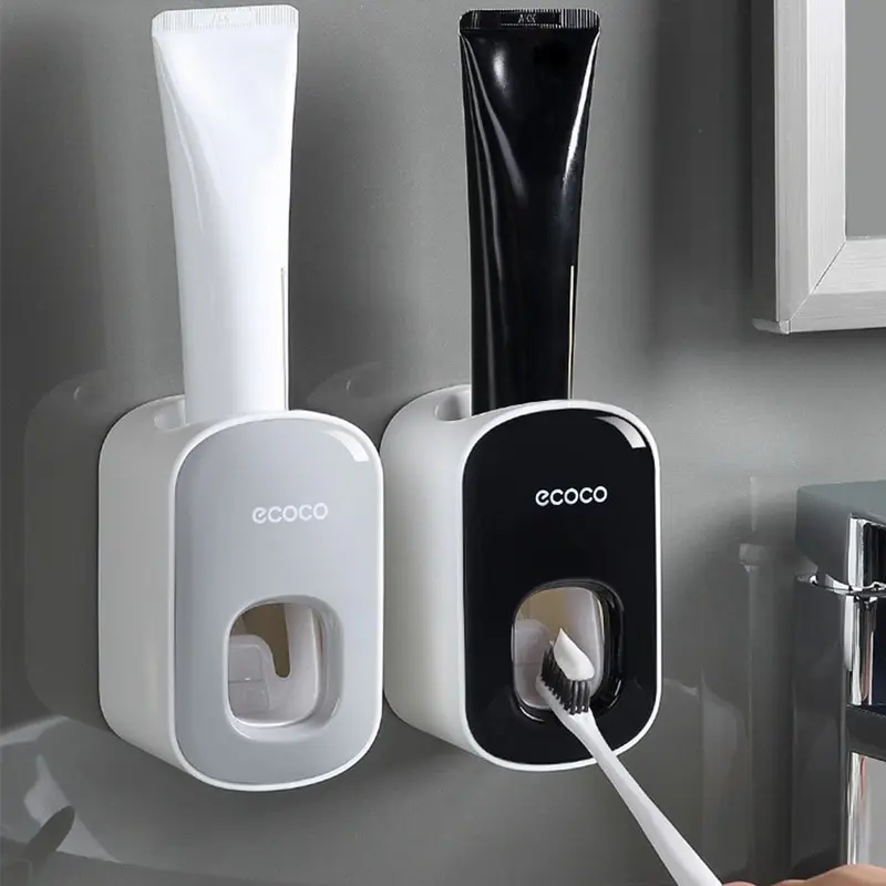 New Automatic Toothpaste Dispenser Dust-proof Toothbrush Holder Wall Mount Stand Bathroom Accessories Set Squeezer | Дом и сад