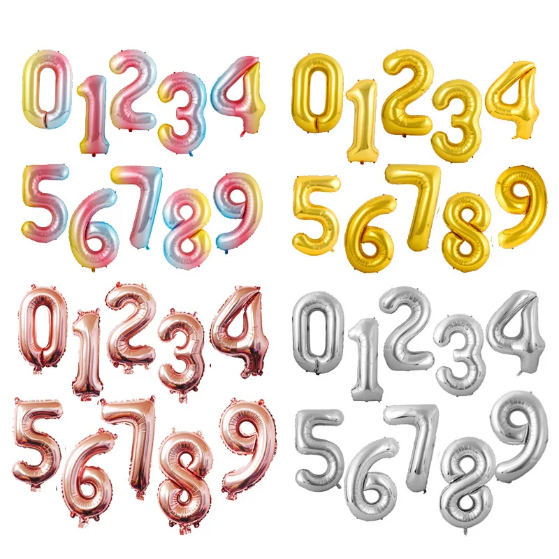 Воздушные шары в виде цифр 16 дюймов 7 цветов|Воздушные и аксессуары| |