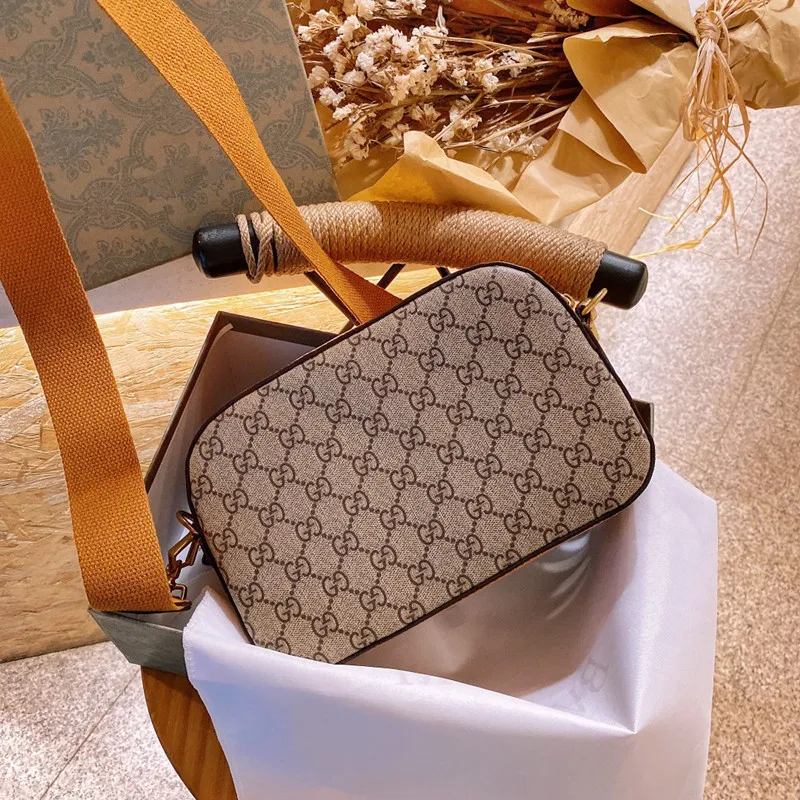 

Classic Double G Wavy Postman Bag Marmont Love Chain Bag Mini Leather Cross Arm Portable GG Women's Bag Kawaii bear Cartoons