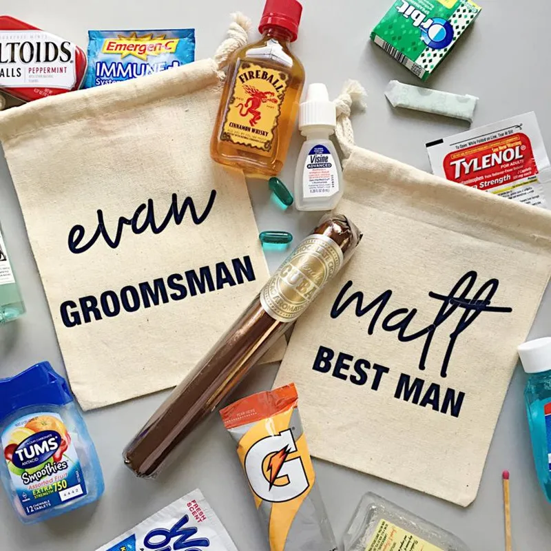 

Groomsman hangovers kit bag customize bachelorette party gift bag wedding Favor Bag best man emergency survival kit welcome bags