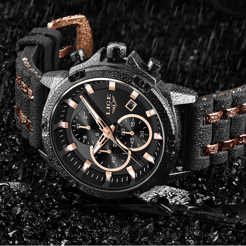 2020 New Watch Men Fashion Sport Clock LIGE Waterproof Quartz Mens Watches Top Brand Luxury Leather Relogio Masculino+Box | Наручные часы