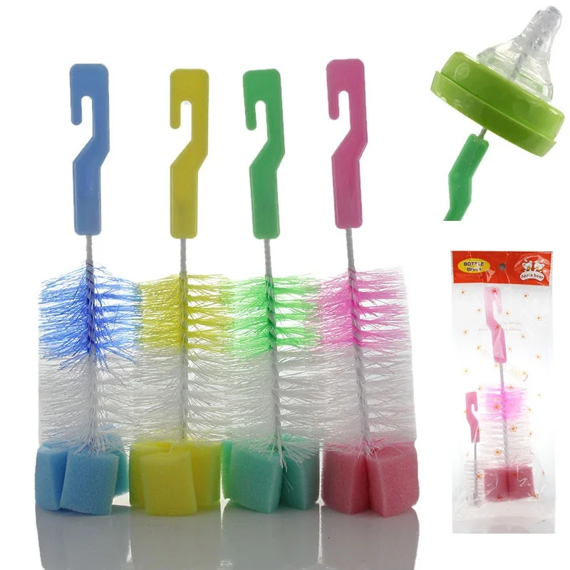 Щетка для чистки сосков 2 шт. губка бутылочек с молоком + щетка соски бутылочки