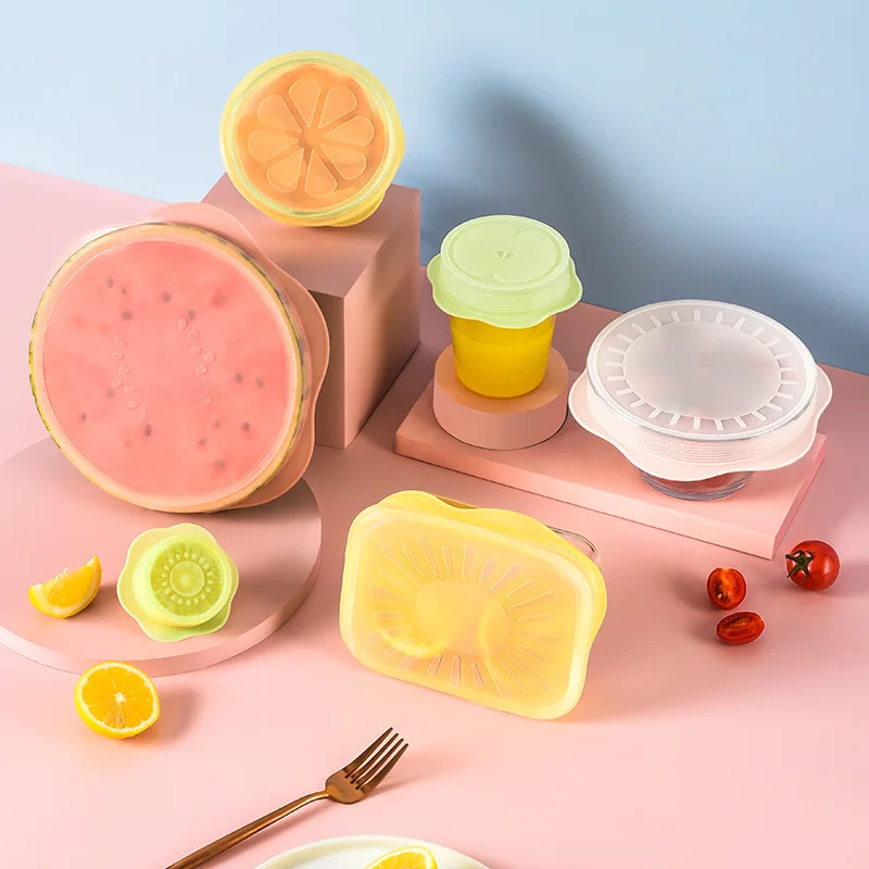 

Tool Kitchen Storage Wide Mouth Preservation Cover Miracle 6 Reusable Silicone Elastic Food Sealed Bowls and Jars Fruits