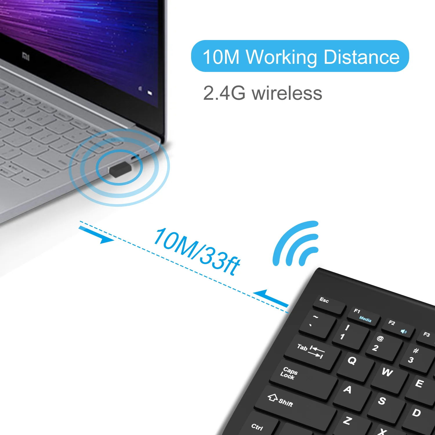 Беспроводной клавиатура и Мышь 2 4G мини USB комбо Бесшумная эргономичная с набор