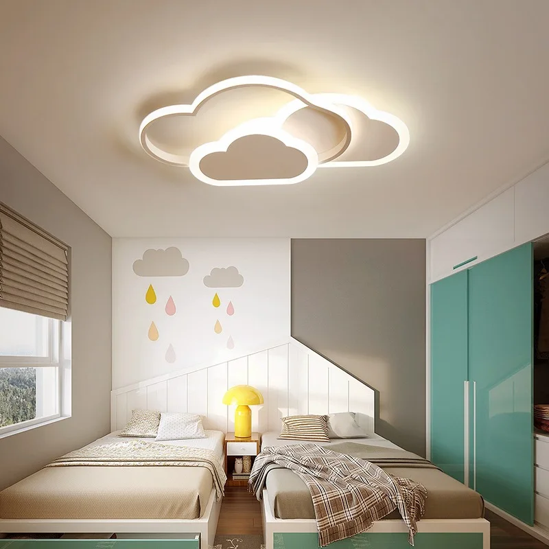 Lámpara de techo moderna decoración Led de la habitación de los niños, dormitorio, estudio nórdico nube corazón accesorio de iluminación interior decoración AC de aluminio luces