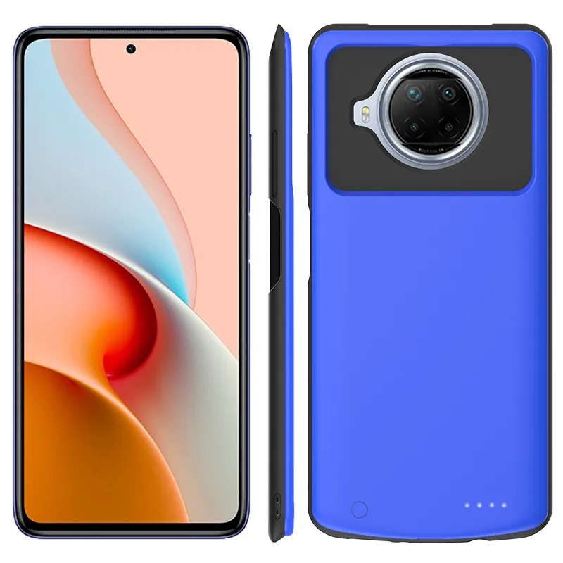 

Silicone Shockproof battery Power Case For Xiaomi Redmi note9pro Extenal battery charger case power bank Back cover Redmi note9