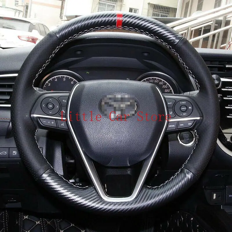 

Carbon Fiber Hand-stitched Car Steering Wheel Cover For Toyota Camry 2018-21
