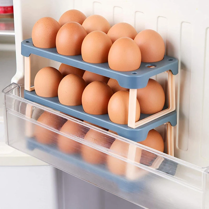 

24 Egg Holder for Refrigerator-Plastic Egg Holder for Fridge Organizer - Egg Container for Refrigerator Door