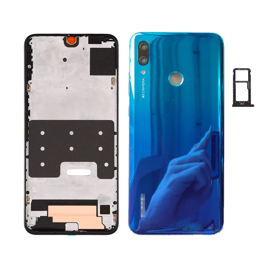 

Для Huawei P Smart 2019 ЖК передняя рамка + задняя крышка аккумулятора + лоток для Sim-карты P Smart2019 полный корпус шасси запасные части