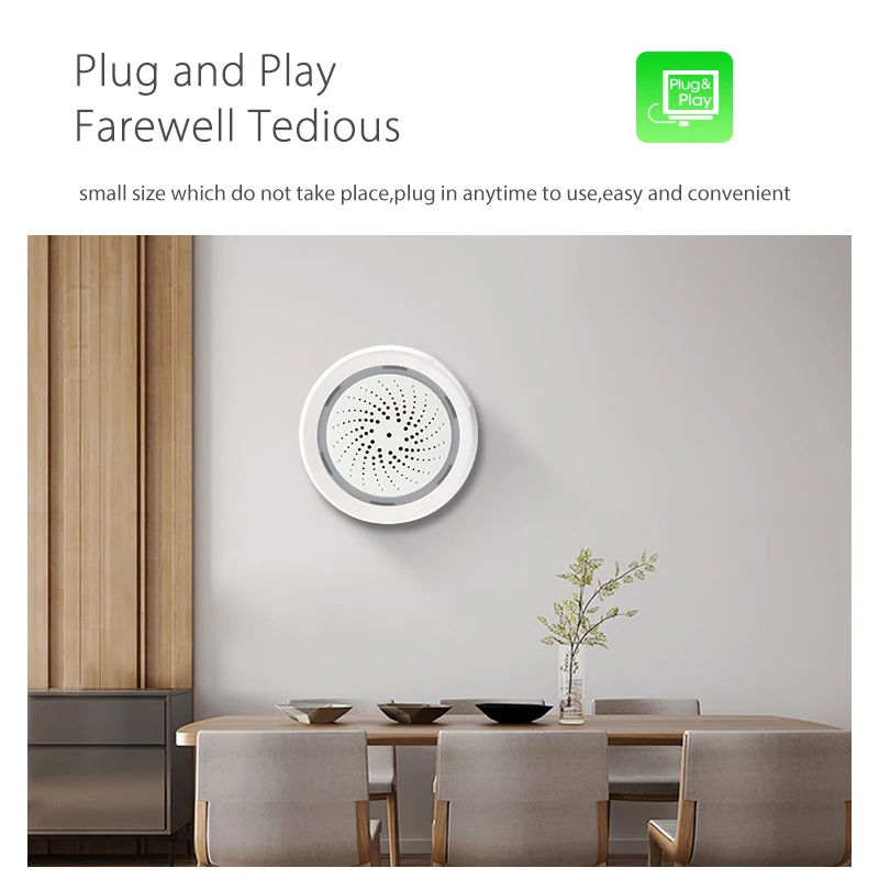 Умный дом беспроводной WiFi сирена сигнализации датчик USB питания температуры и