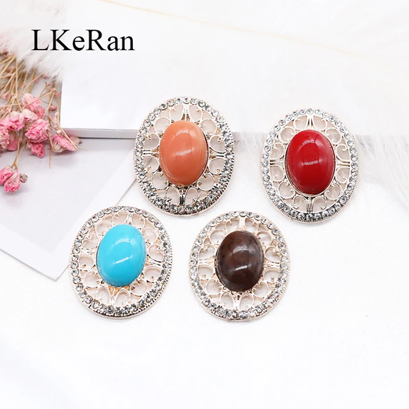 LKeRan Новые 10 шт./лот модные однотонные полимерные алмазные пуговицы 5 стилей
