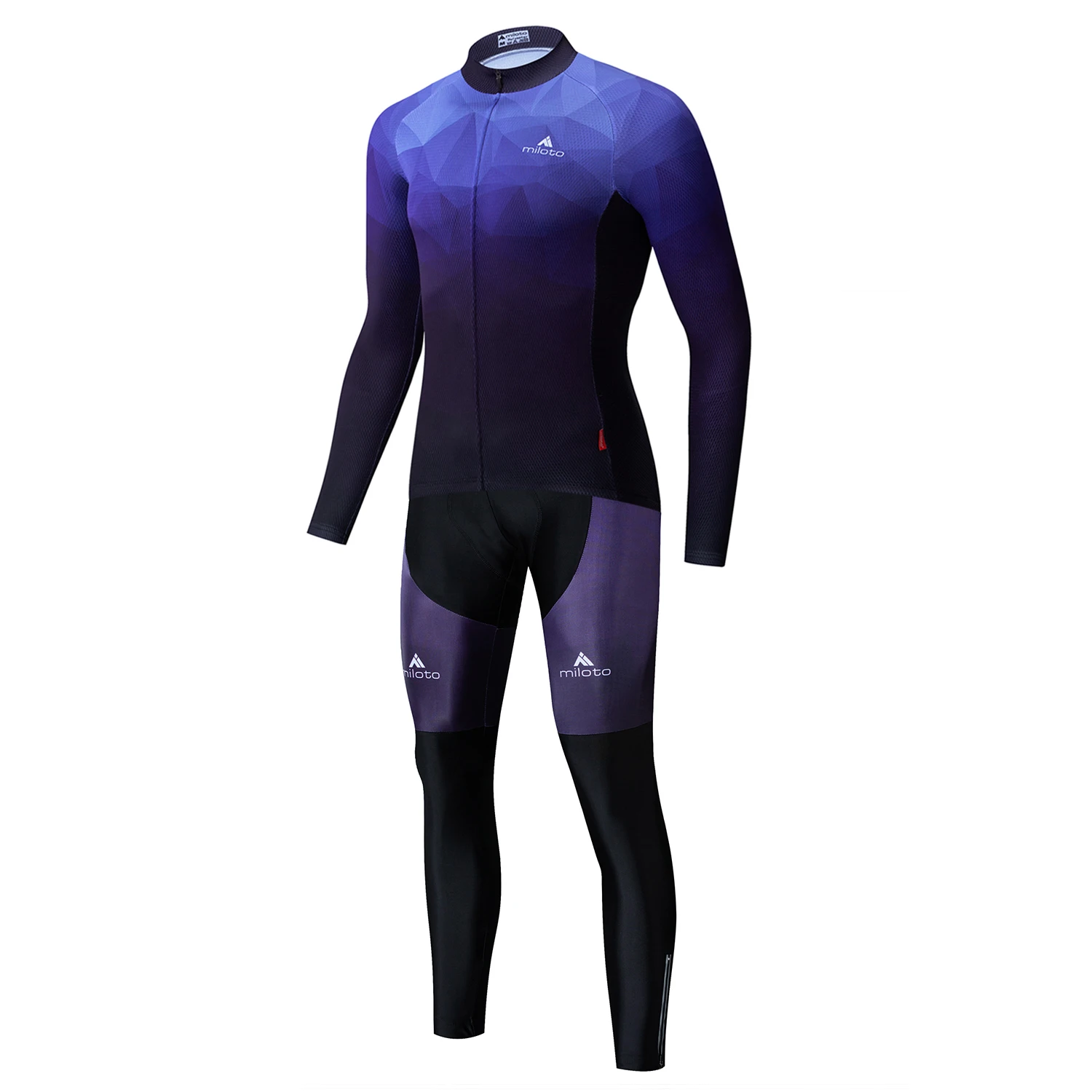 2021 Синий Профессиональный комплект зимней велоодежды с длинным рукавом