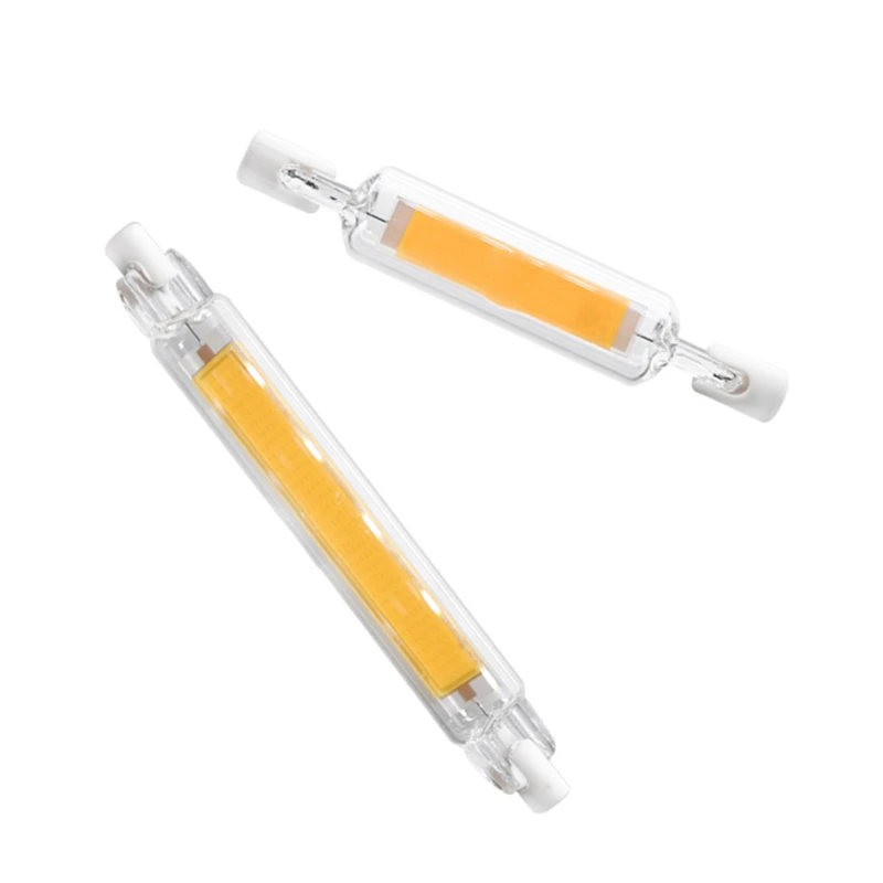 Мини R7S COB Светодиодная лампа r7s 78 мм 118 15 Вт 30 40 J78 J118 Диммируемый стеклянный трубка