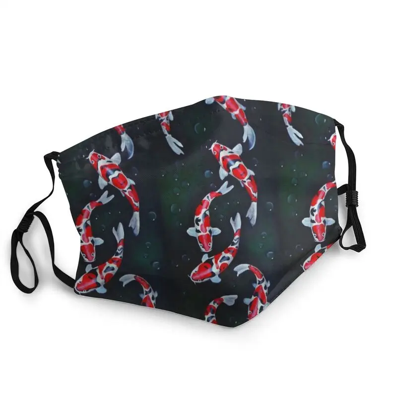

Koi Fish Breathable Face Mask Unisex Adult Carp Ornamental Fish Anti Haze Dustproof Protection Cover Respirator Mouth-Muffle