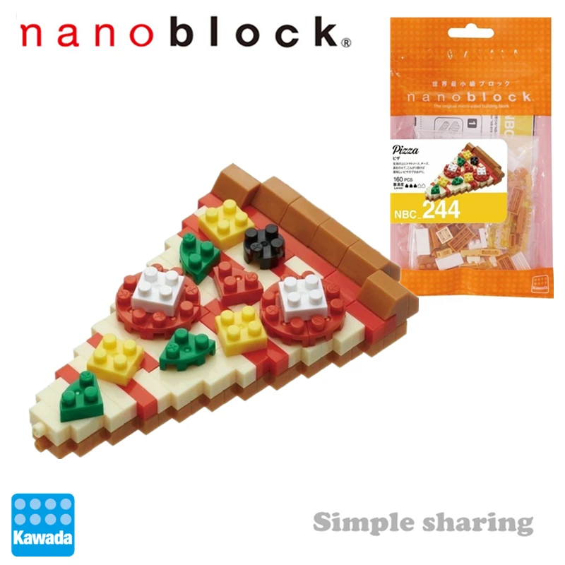NBC244 Nanoblock пицца Строительные блоки мини Кирпичи Игрушка 160 шт. 12 лет +|Блочные