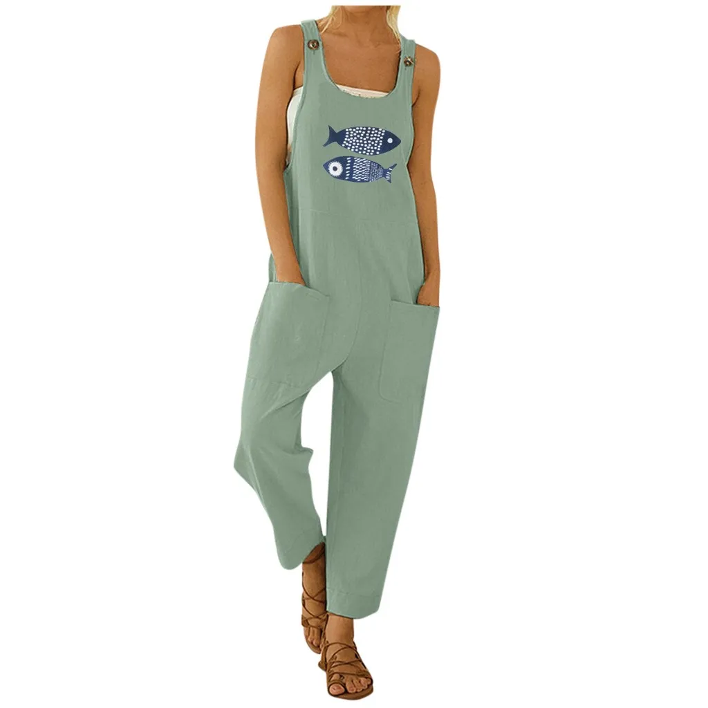 Женские летние комбинезоны KLV повседневные боди с принтом в стиле бохо