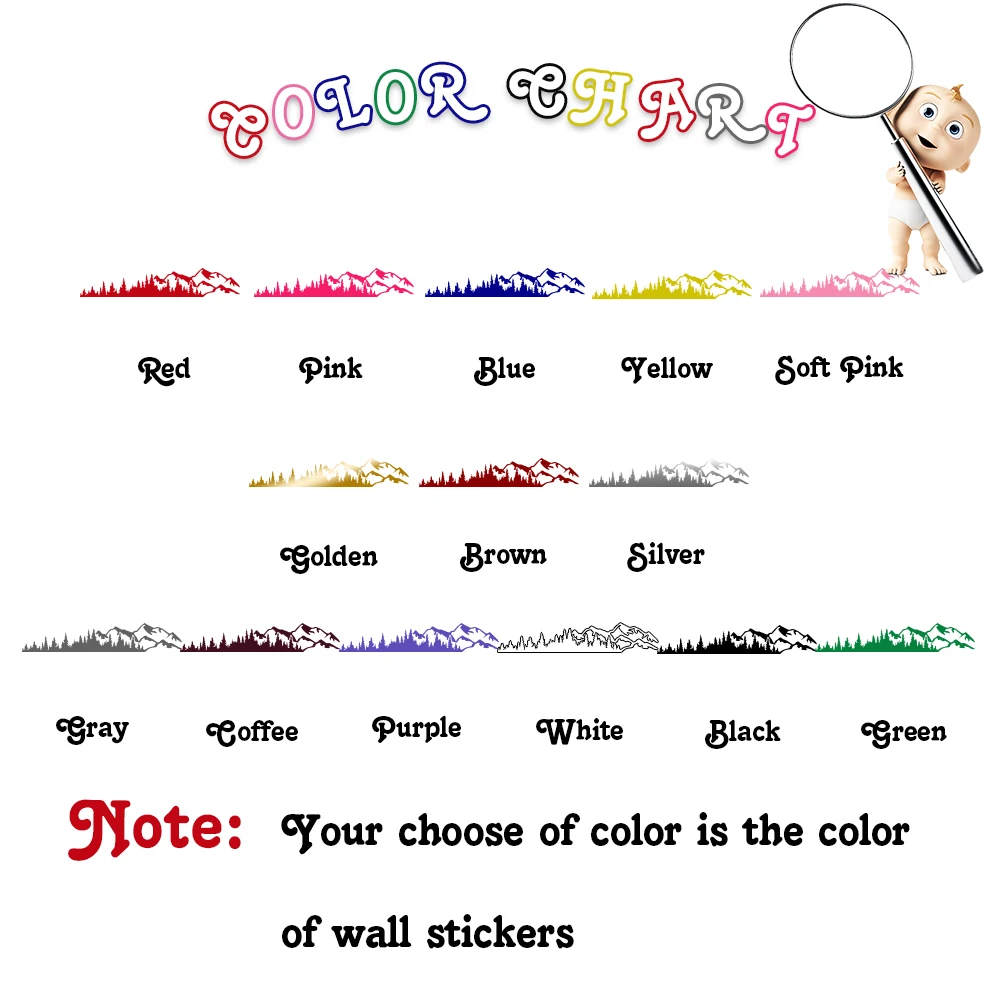 Забавная наклейка на автомобильное зеркало заднего вида с изображением горы и