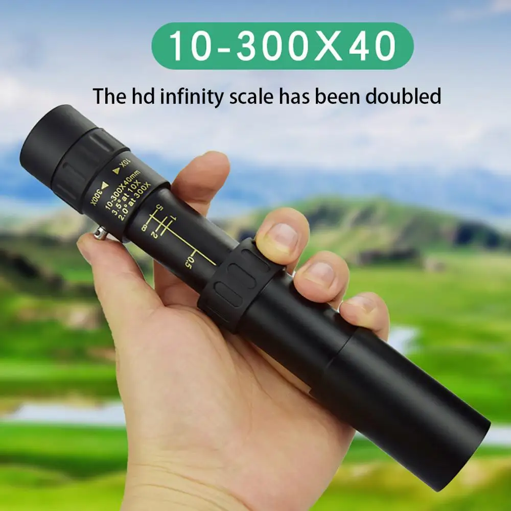 Монокулярный телескоп 4k 10-300x40 мм с Супер телефото зум со штативом и зажимом
