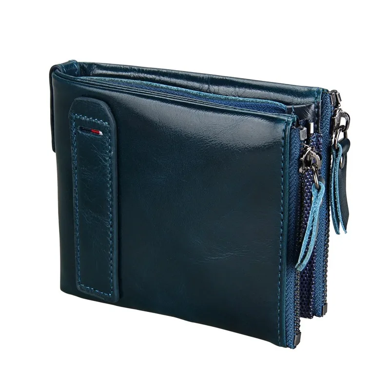 

Men's Genuine Leather Wallet Anti-theft Rfid Head Layer Cowkin Casual Zipper Dollar Clip Men's and Women's General Purse