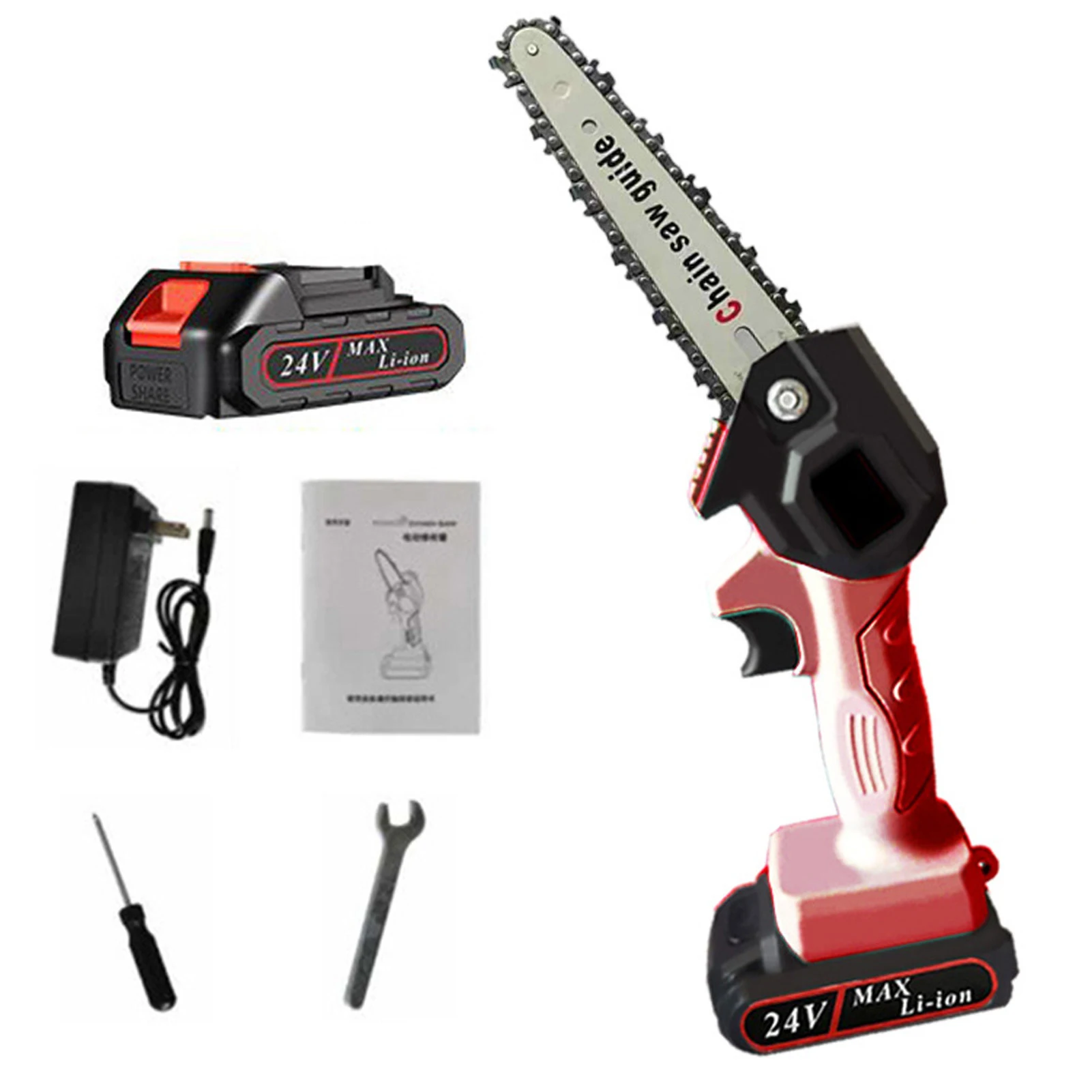 

550W 24V Electric Chainsaw Mini Electric Saw Rechargeable Woodworking Power Pruning Saw Tool Wood Cutting Tool With Battery