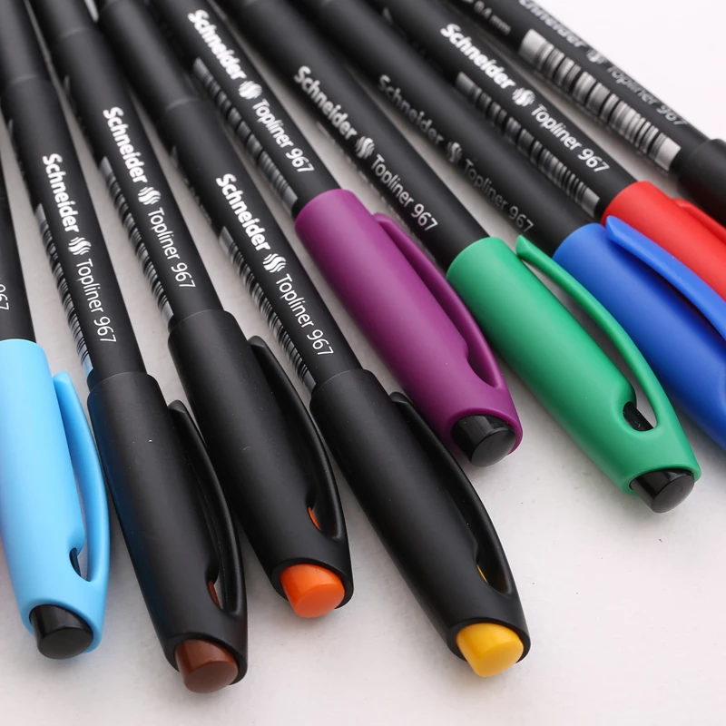 1 шт. Schneider Topliner Fineliner 967 0 4 мм 10 цветов чертежный крючок линия волокна Акварельная