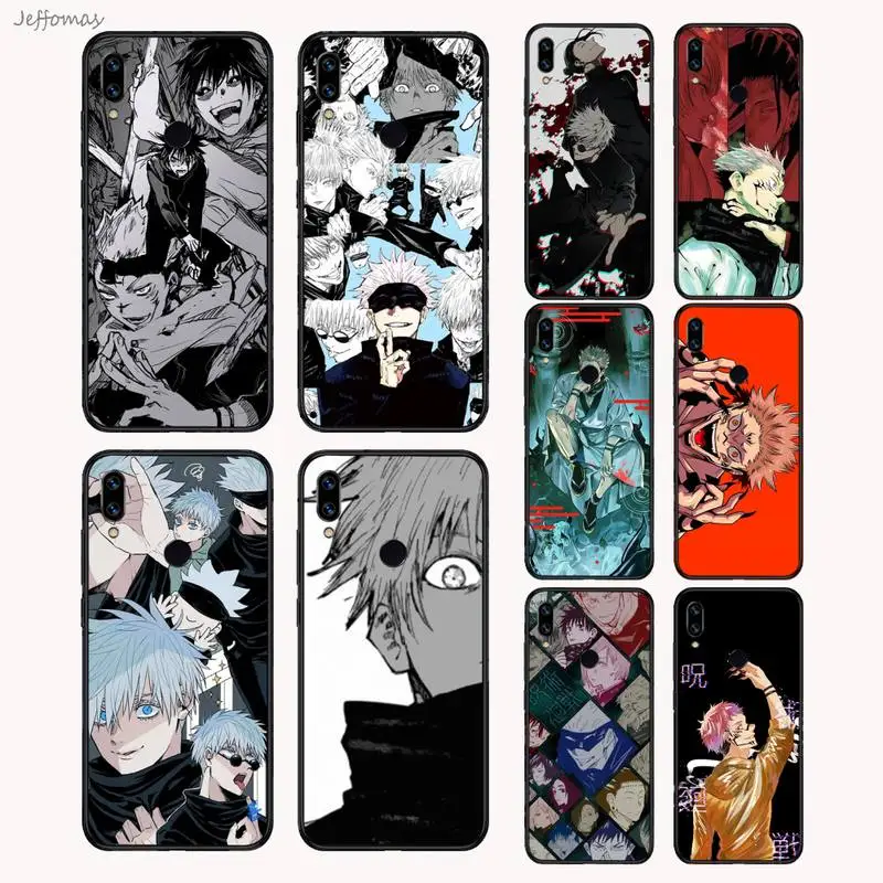 

Japanese Anime Jujutsu Kaisen Phone Case For Xiaomi Redmi Note 4 4x 5 6 7 8 pro S2 PLUS 6A PRO Cover Funda Shell Coque