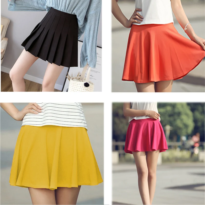 Женская юбка-зонтик из пузырчатой хлопковой ткани красная короткая с высокой