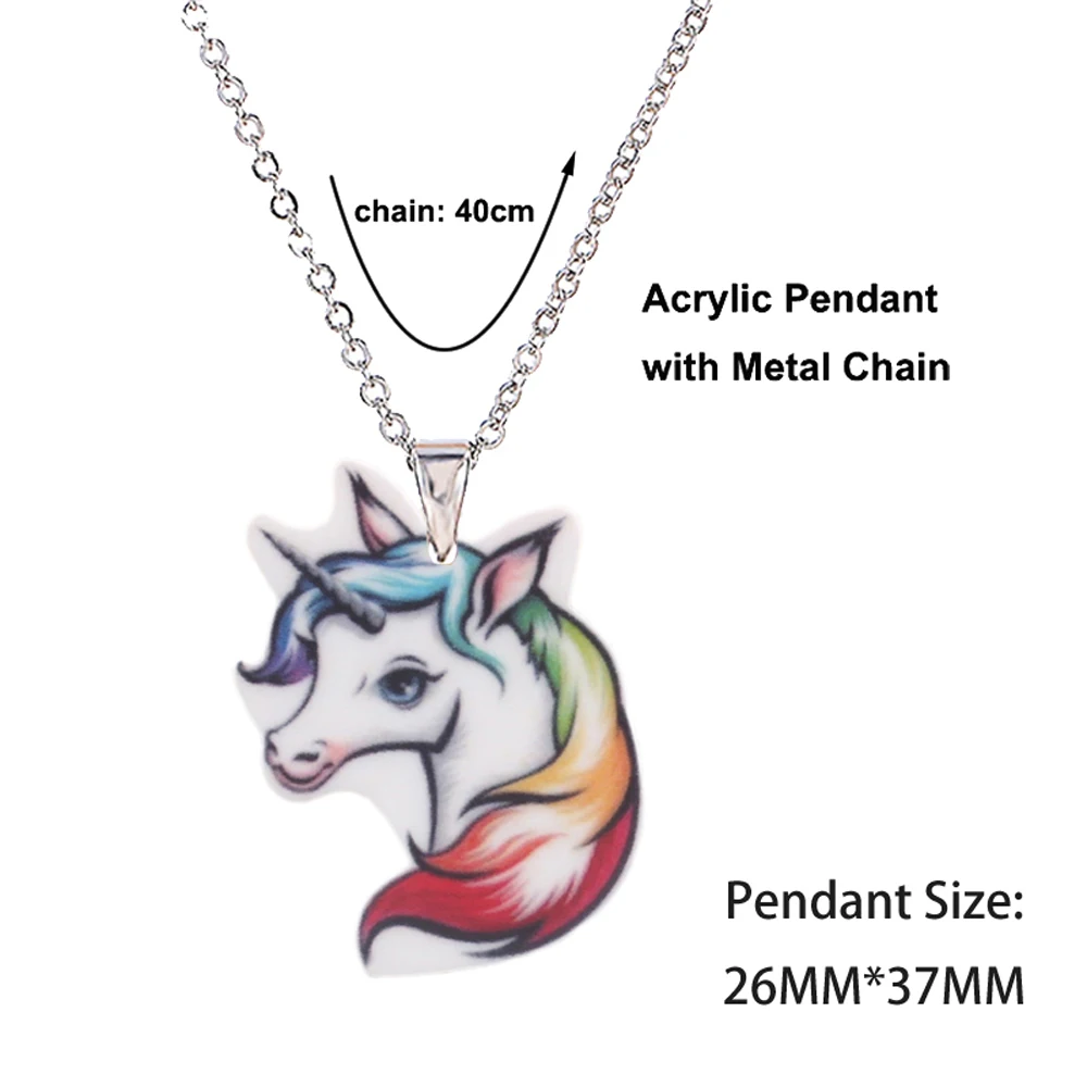 Menglina модное акриловое ожерелье с розовой лошадкой из мультфильма для девочек