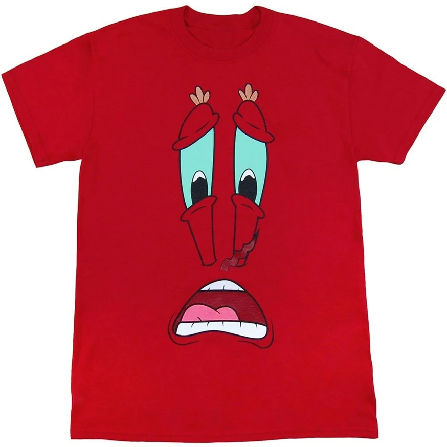 Губка Боб Mr Krabs Face футболка летние топы с круглым вырезом Футболка | Мужская