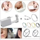 1 шт. пирсинг уха в комплектк Asepsis Одноразовые здоровый Безопасность серьги Инструмент для пирсинга машина комплект шпильки нос для губ, ювелирное изделие для тела