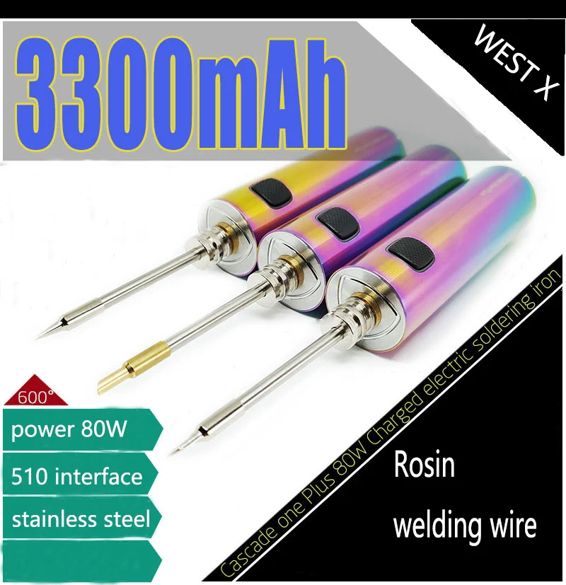 Портативный Электрический паяльник беспроводная Регулируемая