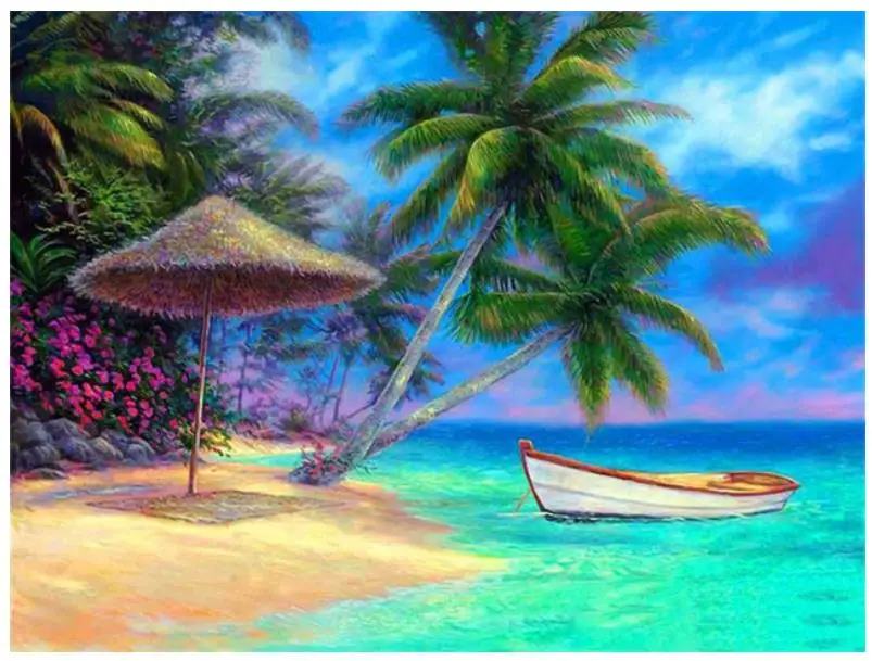 Полностью Алмазная вышивка крестиком пальмовое дерево бриллиантовая картина